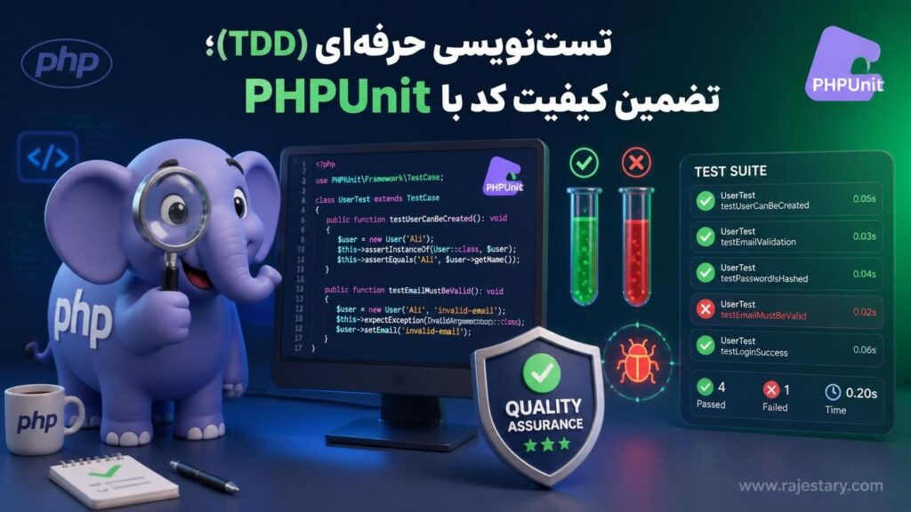 تست‌نویسی حرفه‌ای (TDD)؛ تضمین کیفیت کد با PHPUnit